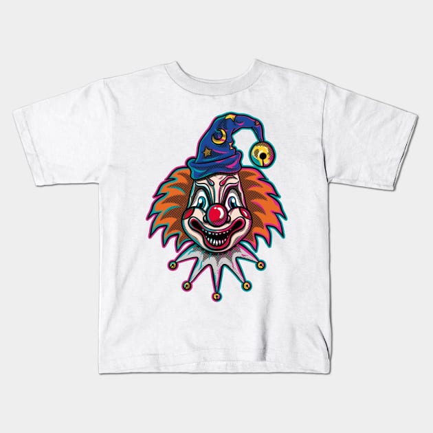 a poltergeist clown Kids T-Shirt by Blueblur_